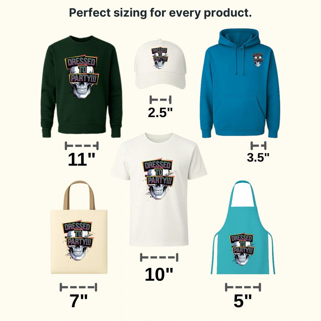Skull Is Dressed Party Design - DTF Heat Transfer - transferlegend
