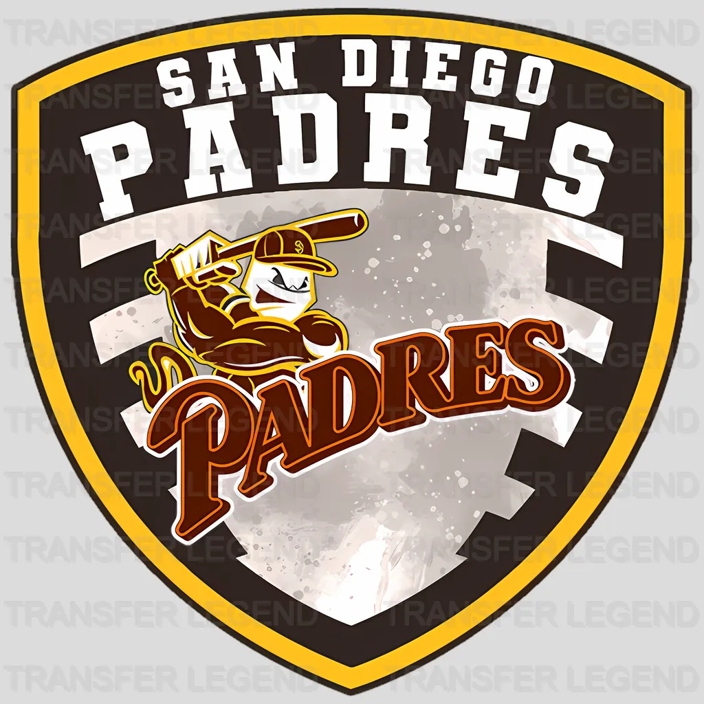 San Diego Padres MLB Classic Shield Logo Badge - DTF Iron On Transfer