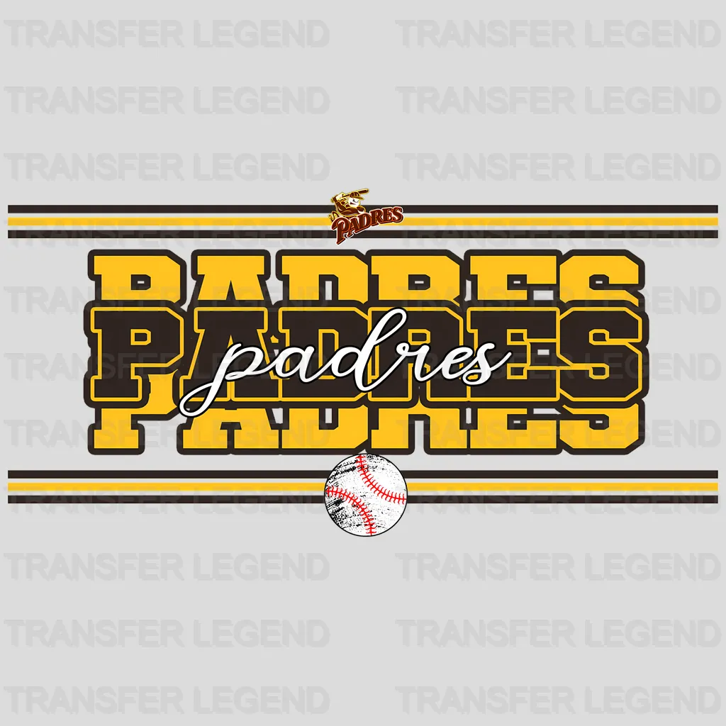 San Diego Padres MLB Neon Light Bar Sign Style - DTF Iron On Transfer