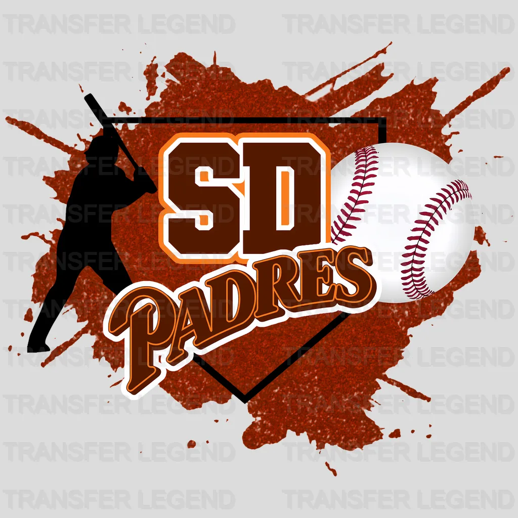 San Diego Padres MLB Player Silhouette Splash Art Graphic - DTF Iron On Transfer