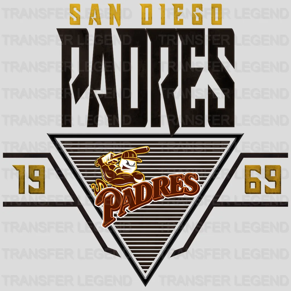 San Diego Padres MLB Vintage Typography Pennant - DTF Iron On Transfer