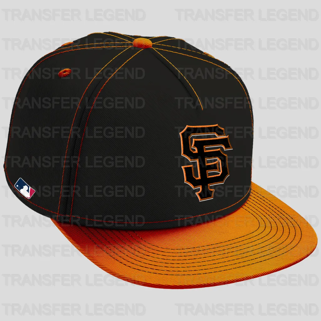 San Francisco Giants MLB Realistic Black & Orange Cap Mockup - DTF Iron On Transfer