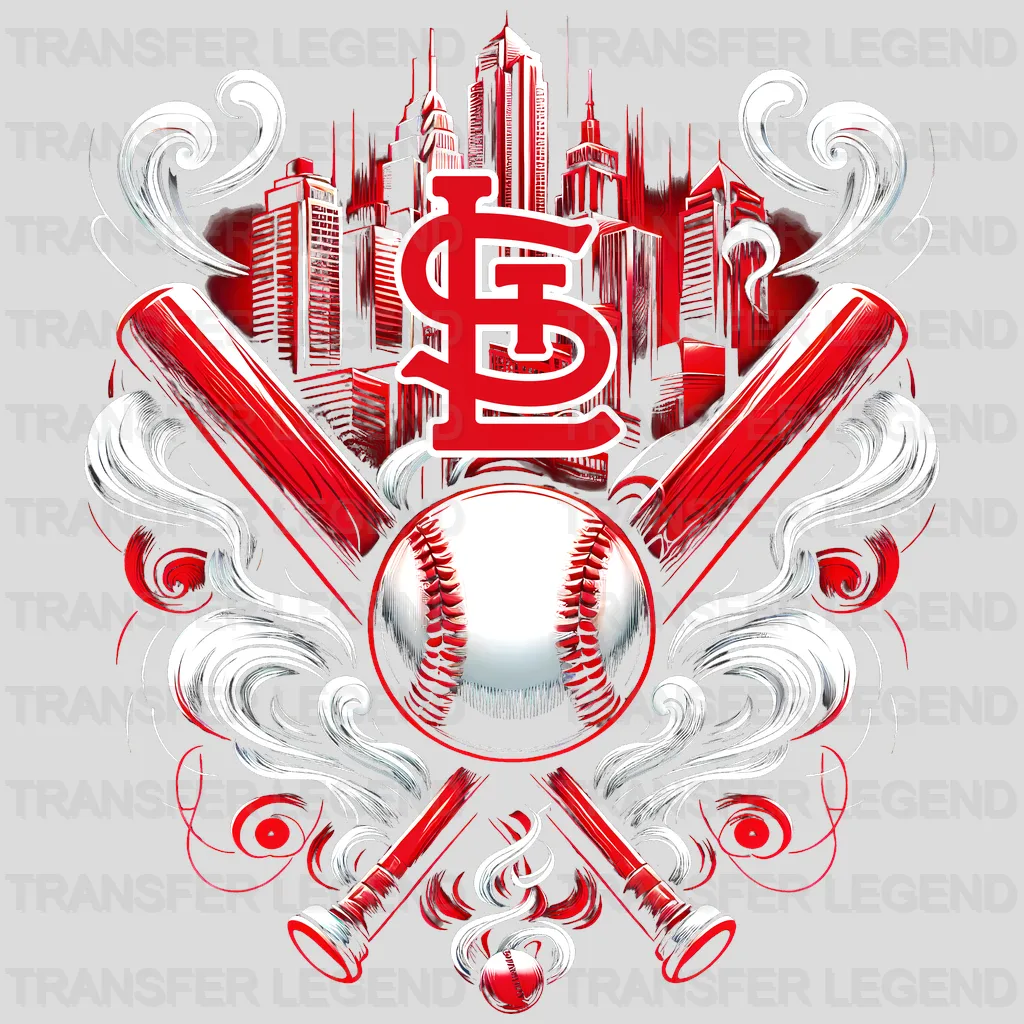 St Louis Cardinals MLB Shield Logo With Crossed Bats - DTF Iron On Transfer