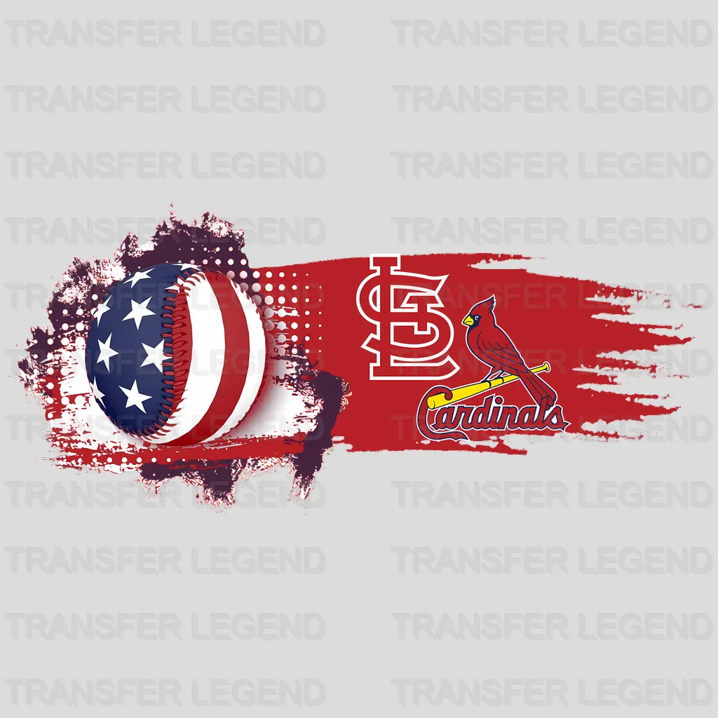 St Louis Cardinals MLB Ripped Flag Effect Logo Graphic - DTF Iron On Transfer