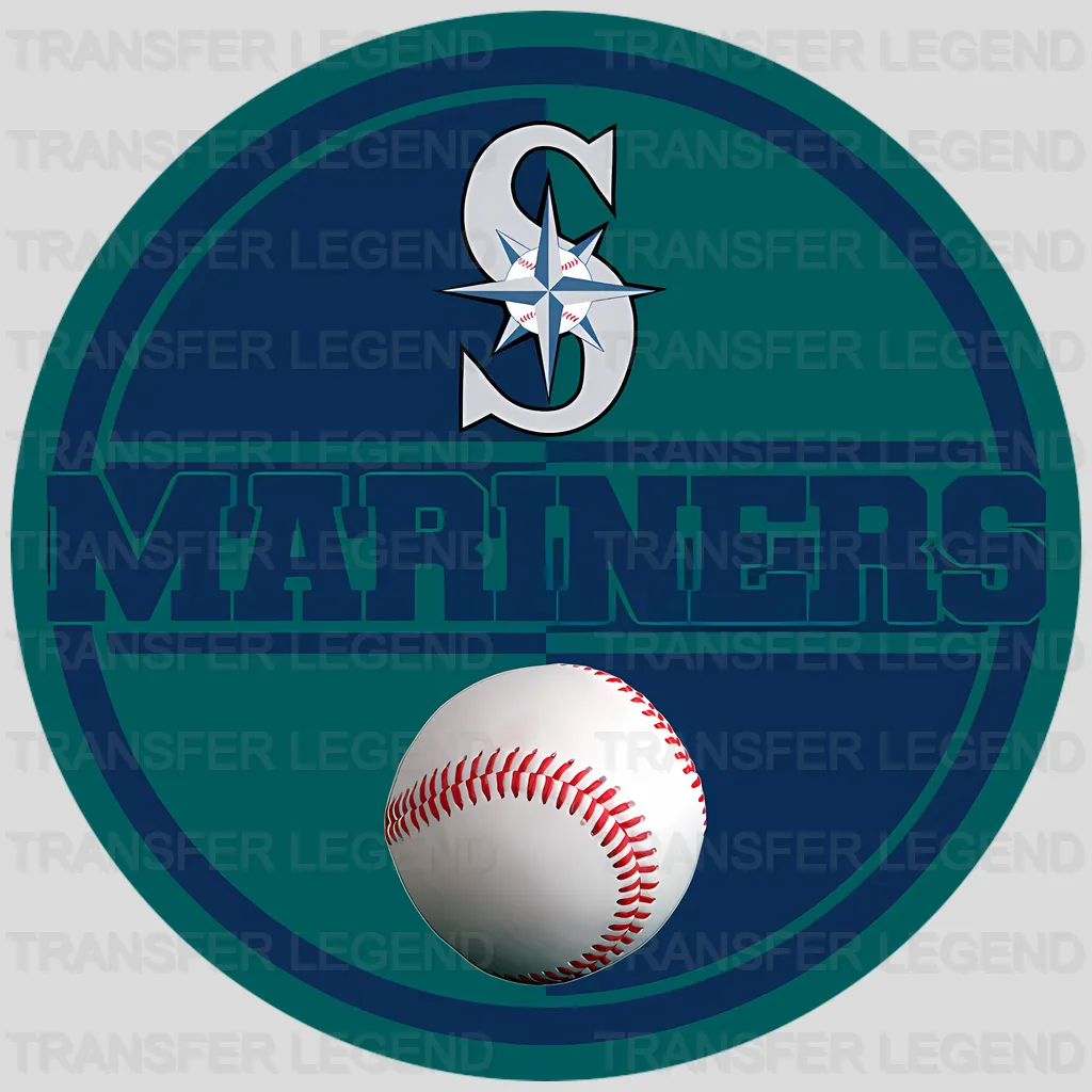 Seattle Mariners MLB Circle Logo With Stitch - DTF Iron On Transfer