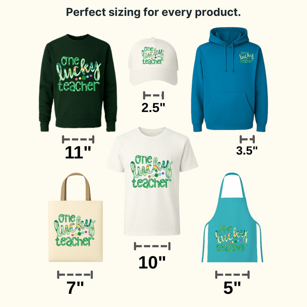One Lucky Teacher St. Patrick's Design - DTF heat transfer - transferlegend