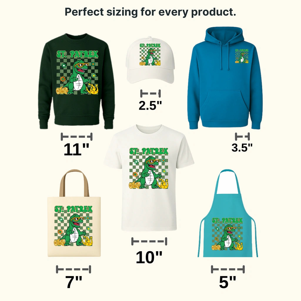 T-Rex St. Patrick's Day Design - DTF heat transfer - transferlegend