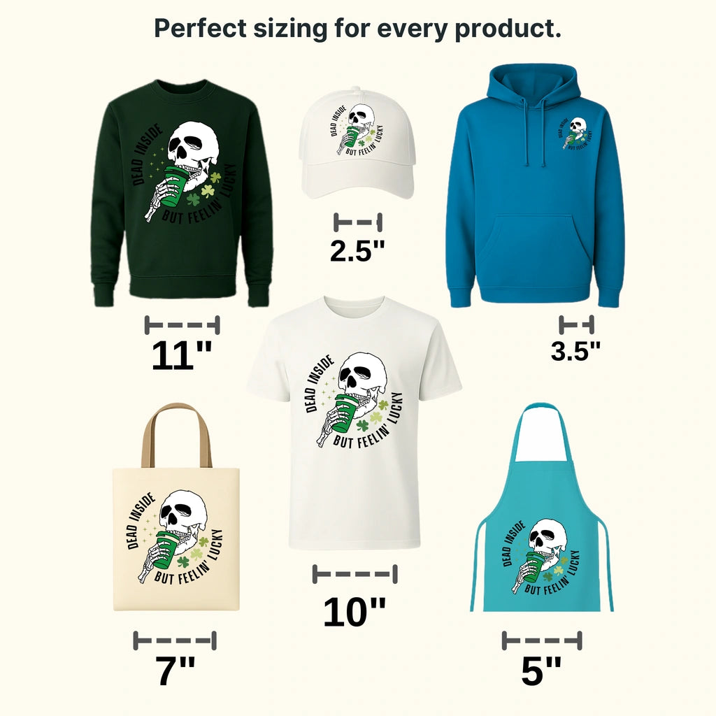 Dead Inside But Feeling Lucky St. Patrick's Day Design - DTF heat transfer - transferlegend