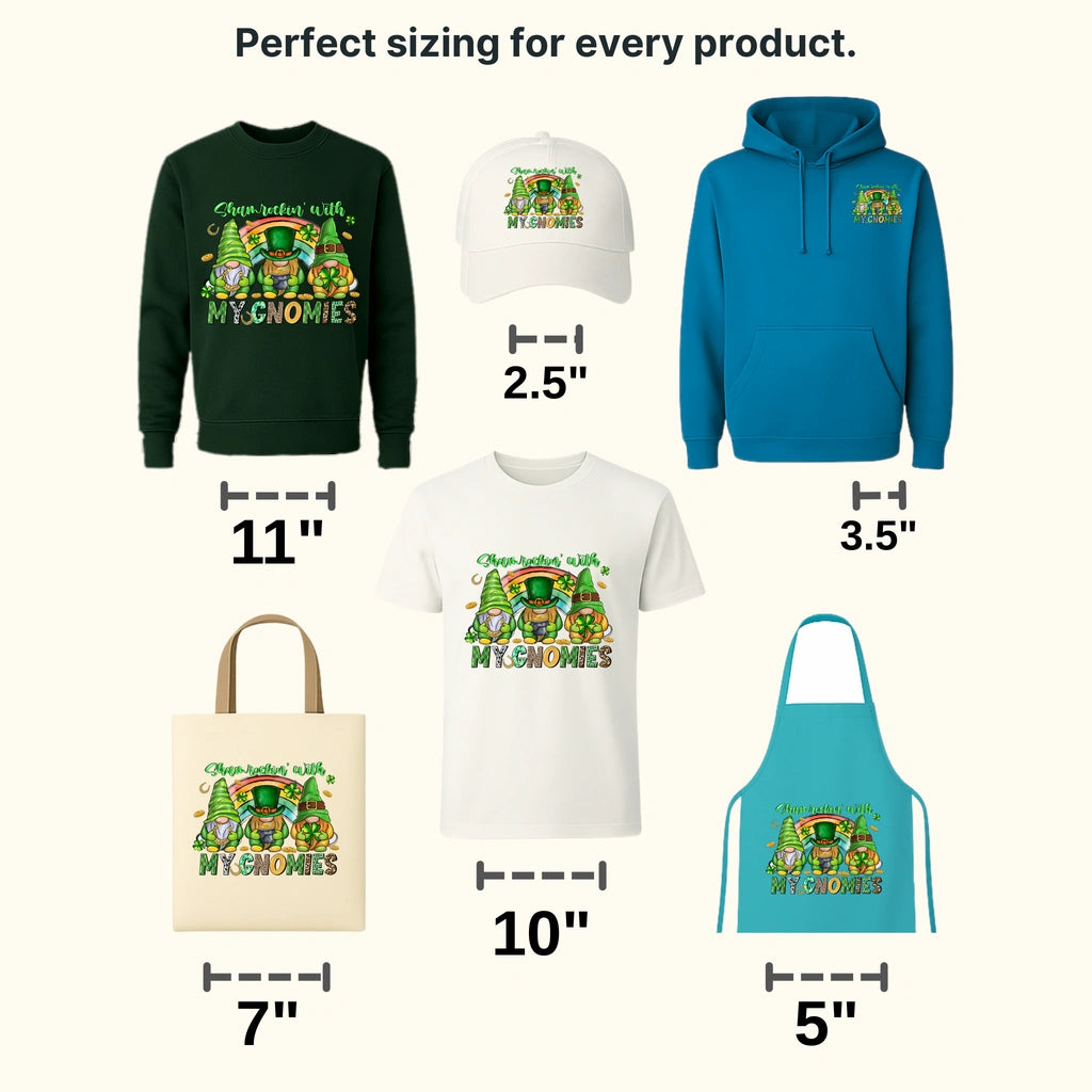 Shamrockin' With My Gnomies St. Patrick's Day Design - DTF heat transfer - transferlegend
