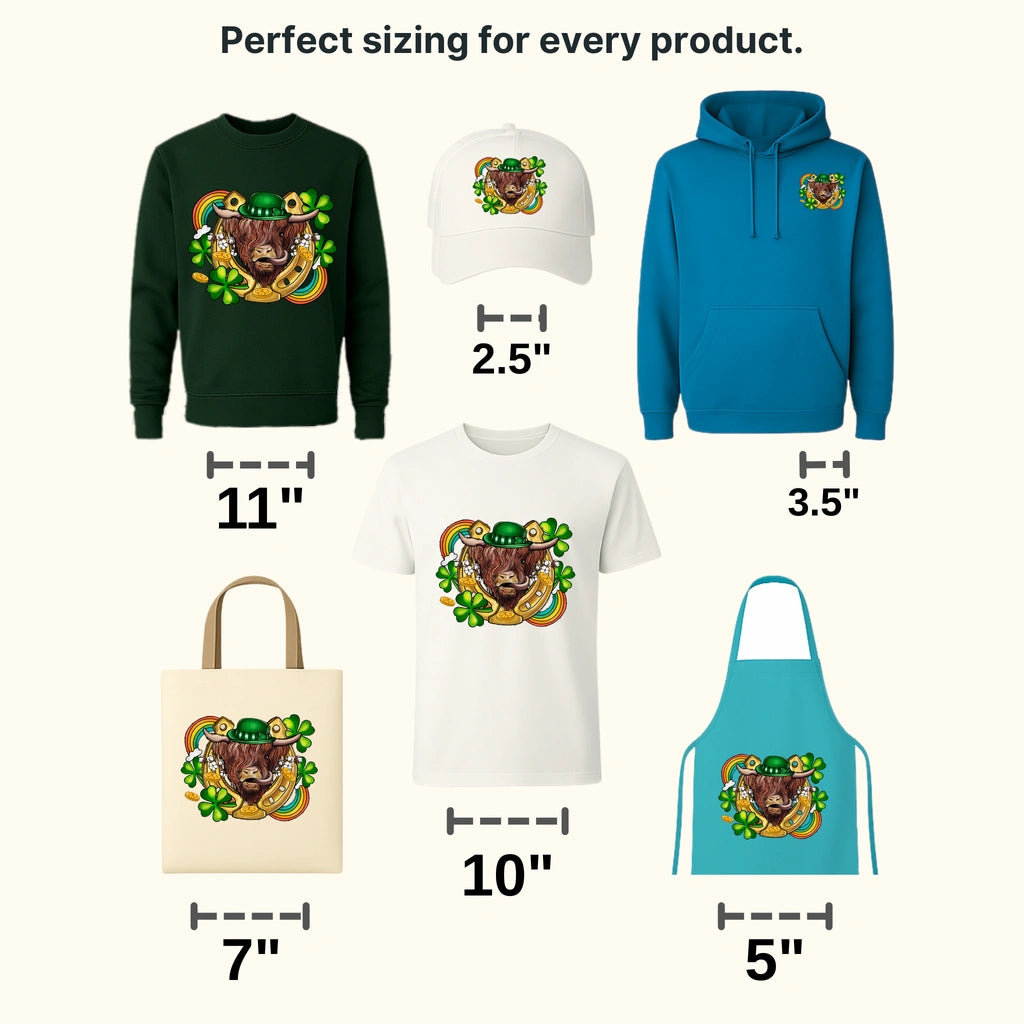 Horseshoe & Cattle St. Patrick's Day Design - DTF heat transfer - transferlegend