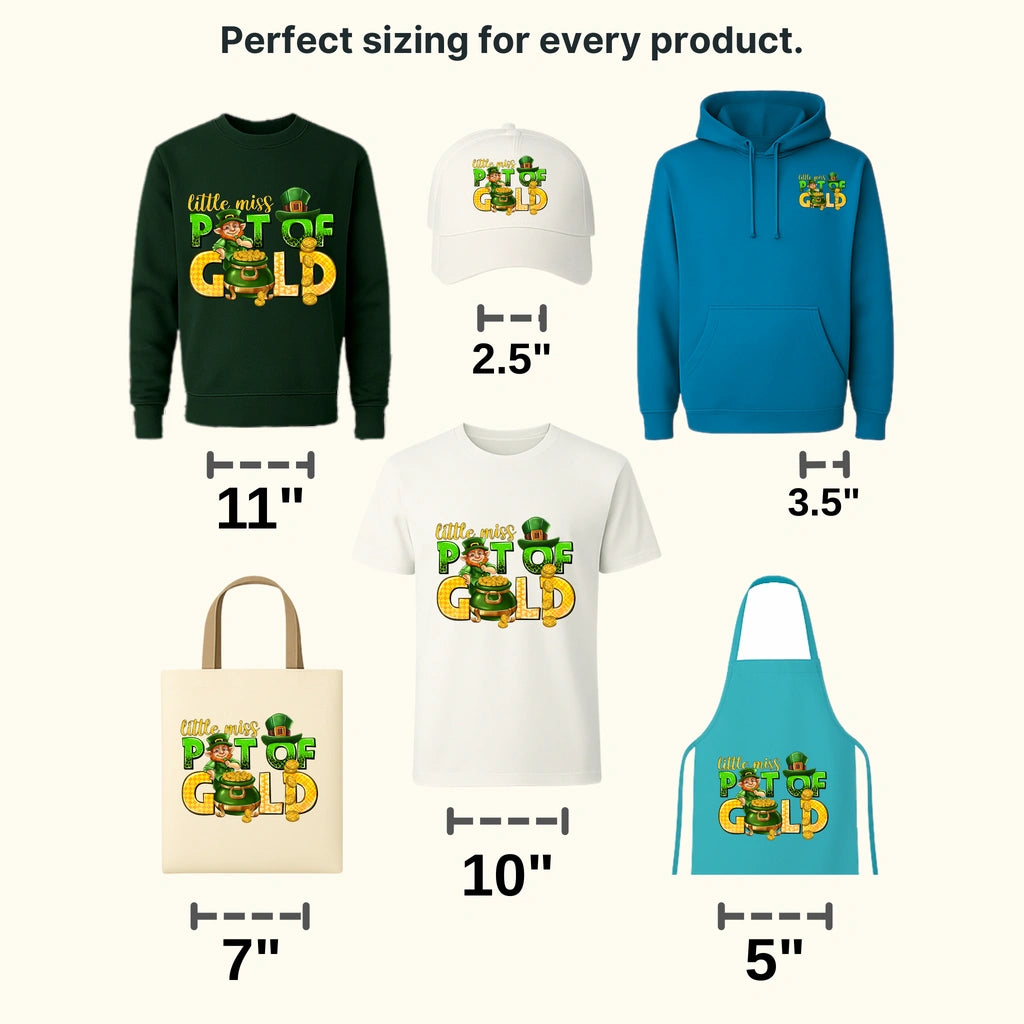 Little Miss Pot Of Gold St. Patrick's Day Design - DTF heat transfer - transferlegend