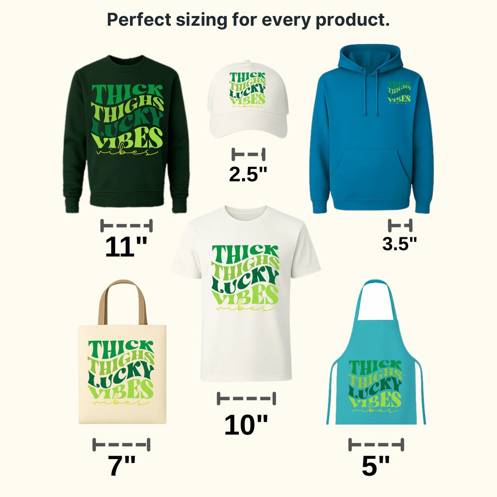Thick Thighs Lucky Vibes St. Patrick's Day Design - DTF heat transfer - transferlegend