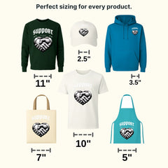 Support With Heart Streetwear Design - DTF Heat Transfer - transferlegend