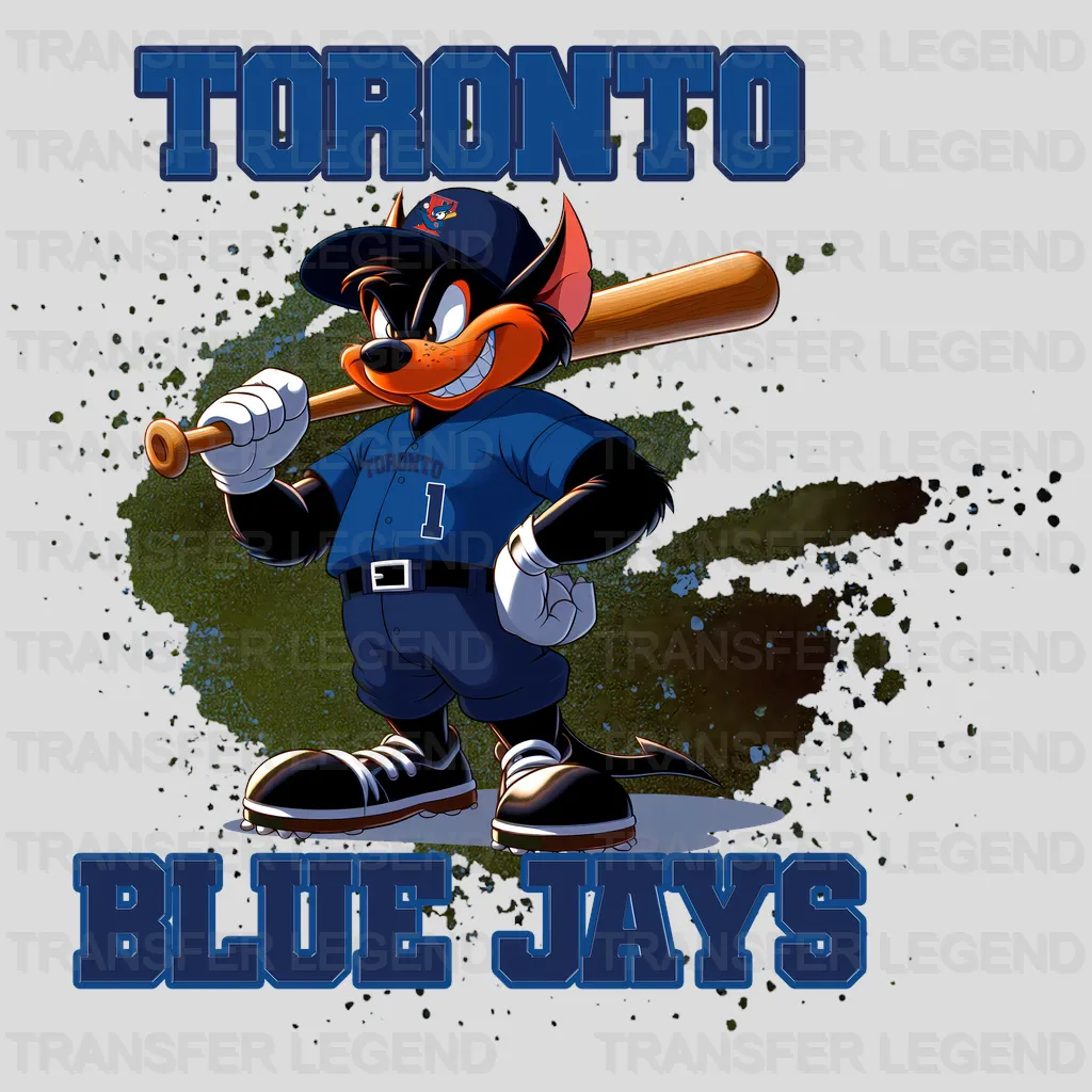 Toronto Blue Jays MLB Cartoon Kid Player Batting - DTF Iron On Transfer