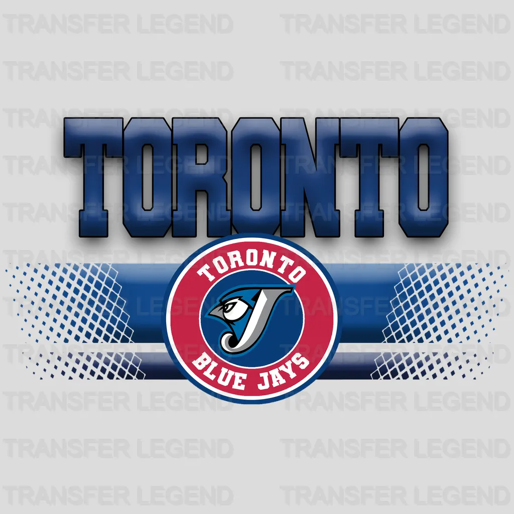 Toronto Blue Jays MLB Metallic Text Logo Dark - DTF Iron On Transfer