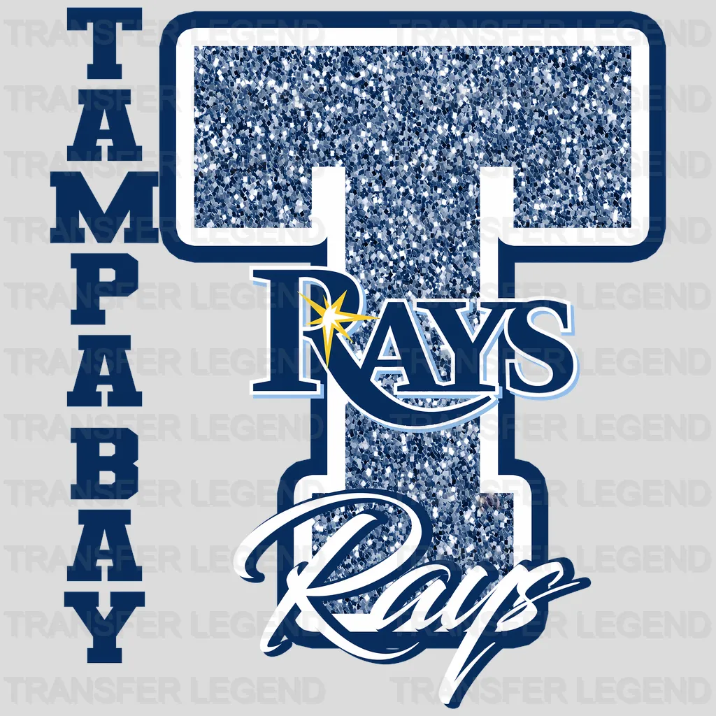 Tampa Bay Rays MLB Glitter Chenille Letter T Logo - DTF Iron On Transfer