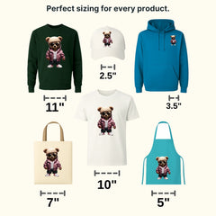 Heart Jacket Teddy Design - DTF Heat Transfer - transferlegend