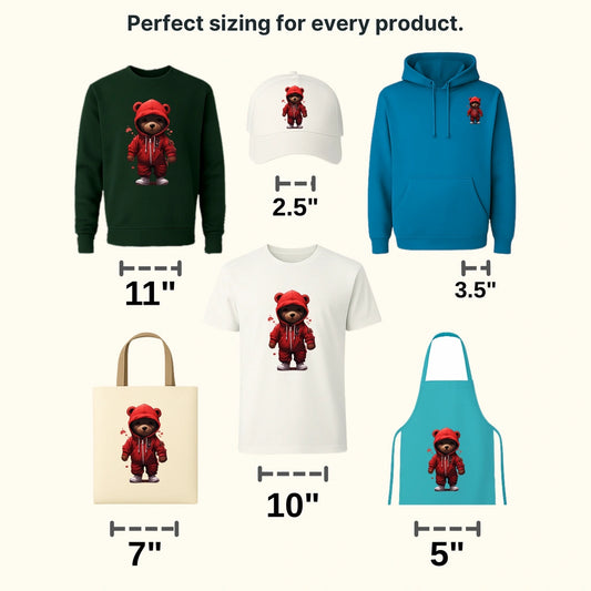 My Name Is Red Teddy Design - DTF Heat Transfer - transferlegend