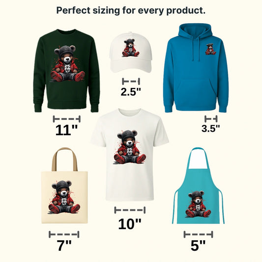 Tired Bear Teddy Design - DTF Heat Transfer - transferlegend