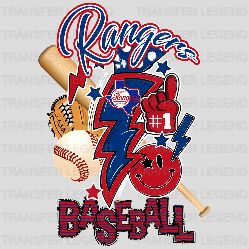 Texas Rangers MLB Cartoon Bobblehead Player Character - DTF Iron On Transfer