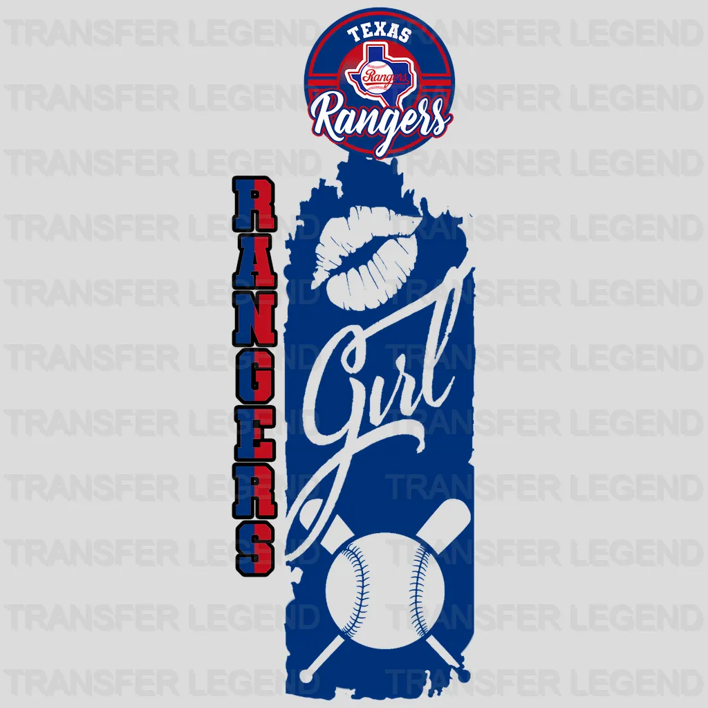 Texas Rangers MLB Circle Logo With Stitch - DTF Iron On Transfer