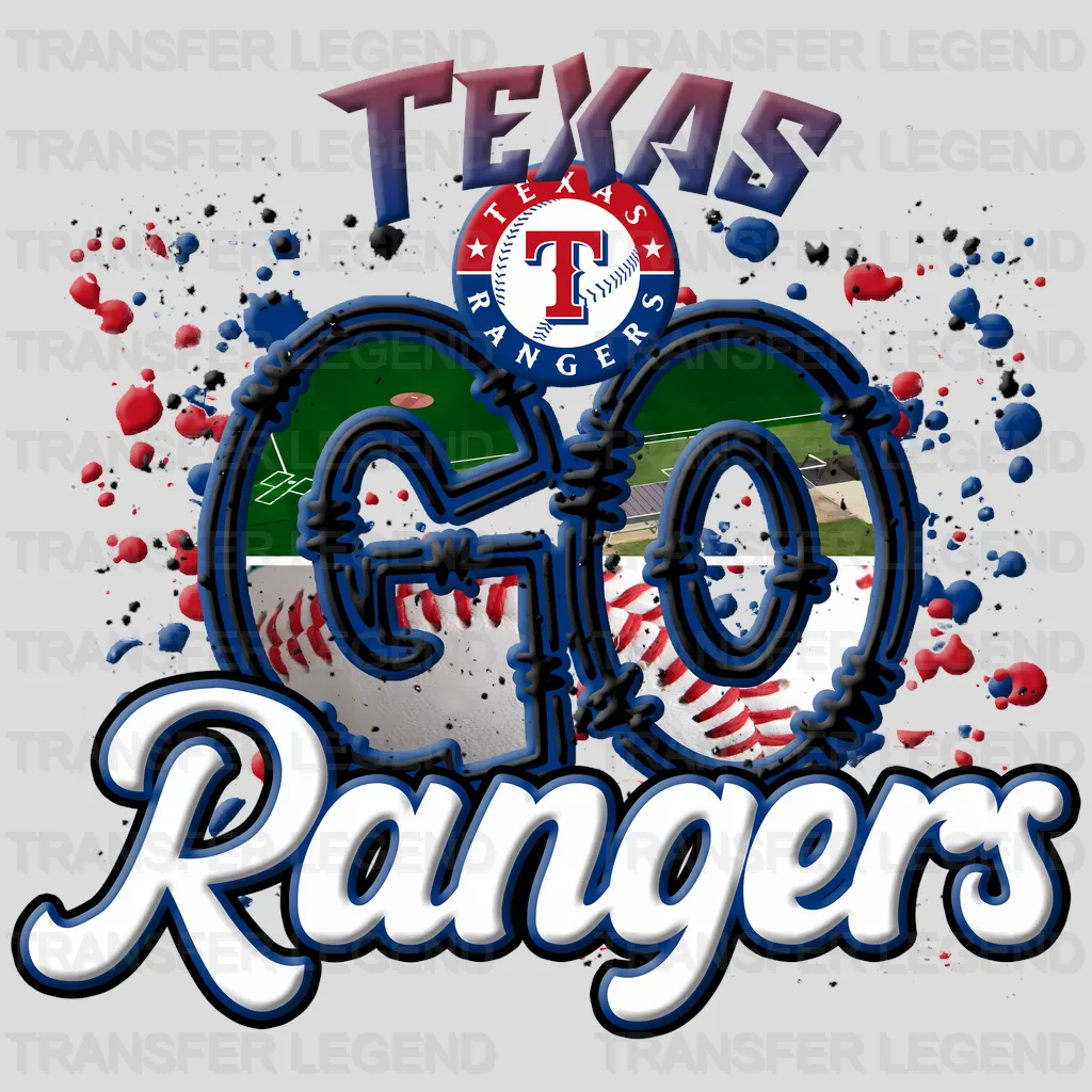 Texas Rangers MLB Go Rangers DTF Iron On Transfer
