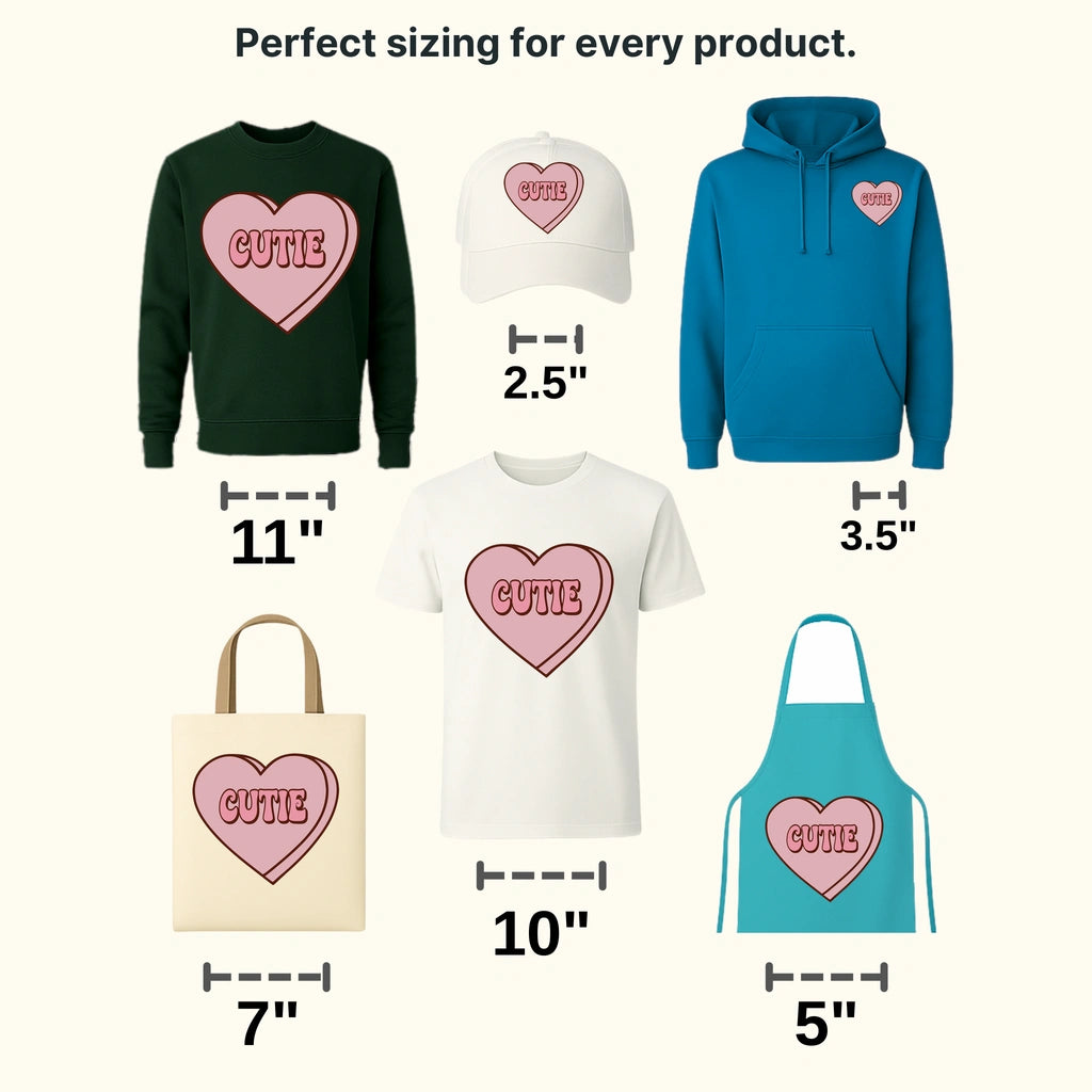 Cutie Heart Valentine's Day Design - DTF heat transfer - transferlegend