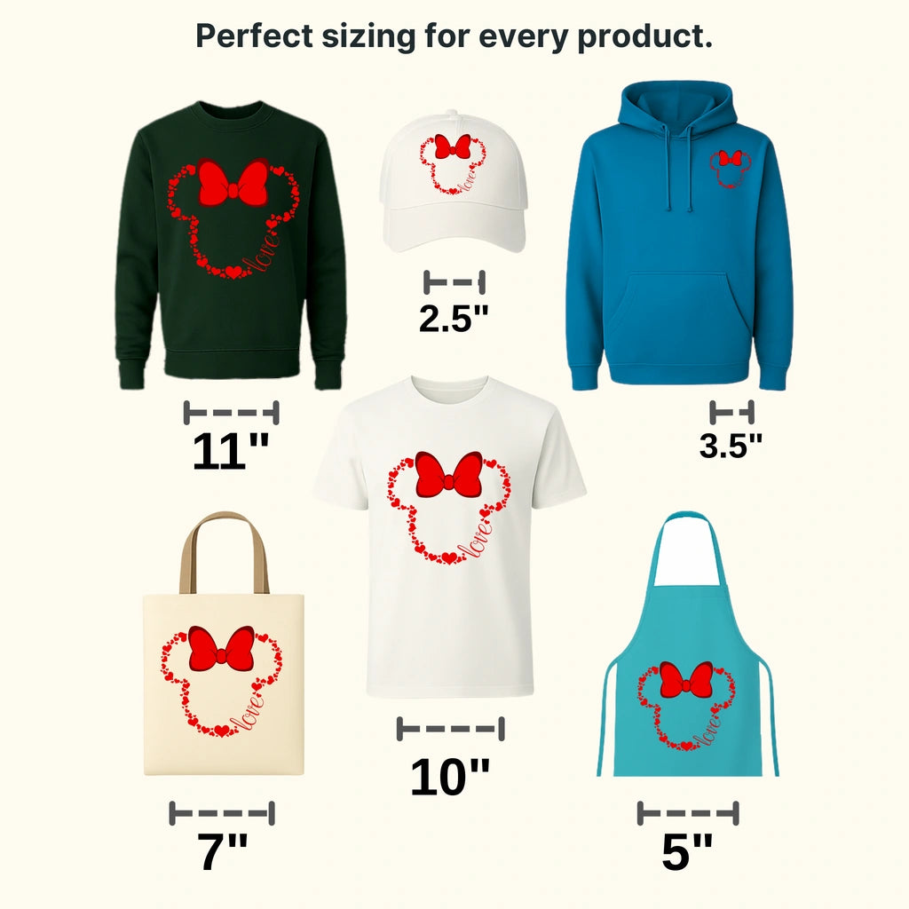 Mouse and Minnie Love Valentines Day Design - DTF heat transfer - transferlegend
