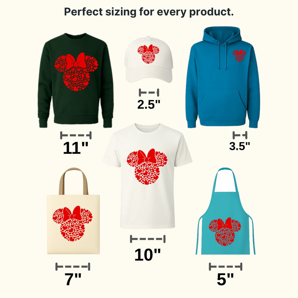 Mickey and Minnie Hearts Valentines Day Design - DTF heat transfer - transferlegend