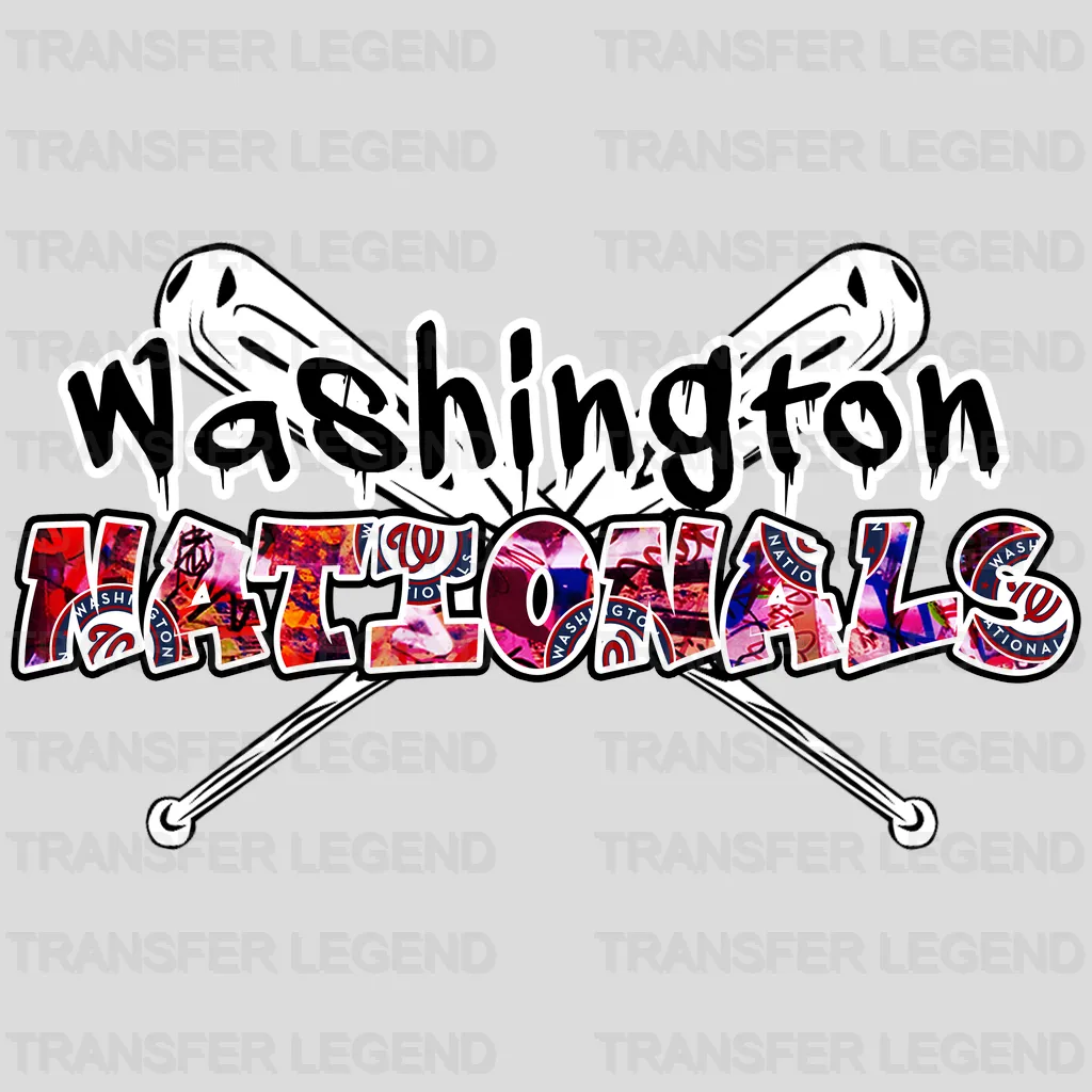 Washington Nationals MLB Graffiti Wall Art Text Logo - DTF Iron On Transfer