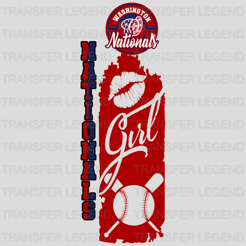 Washington Nationals MLB Vertical Bookmark Style Strip Logo - DTF Iron On Transfer