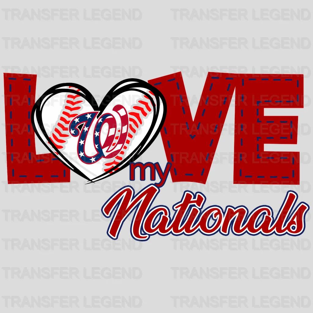 Washington Nationals MLB Love DTF Iron On Transfer