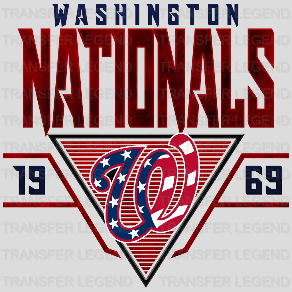 Washington Nationals MLB Vintage Typography Logo - DTF Iron On Transfer