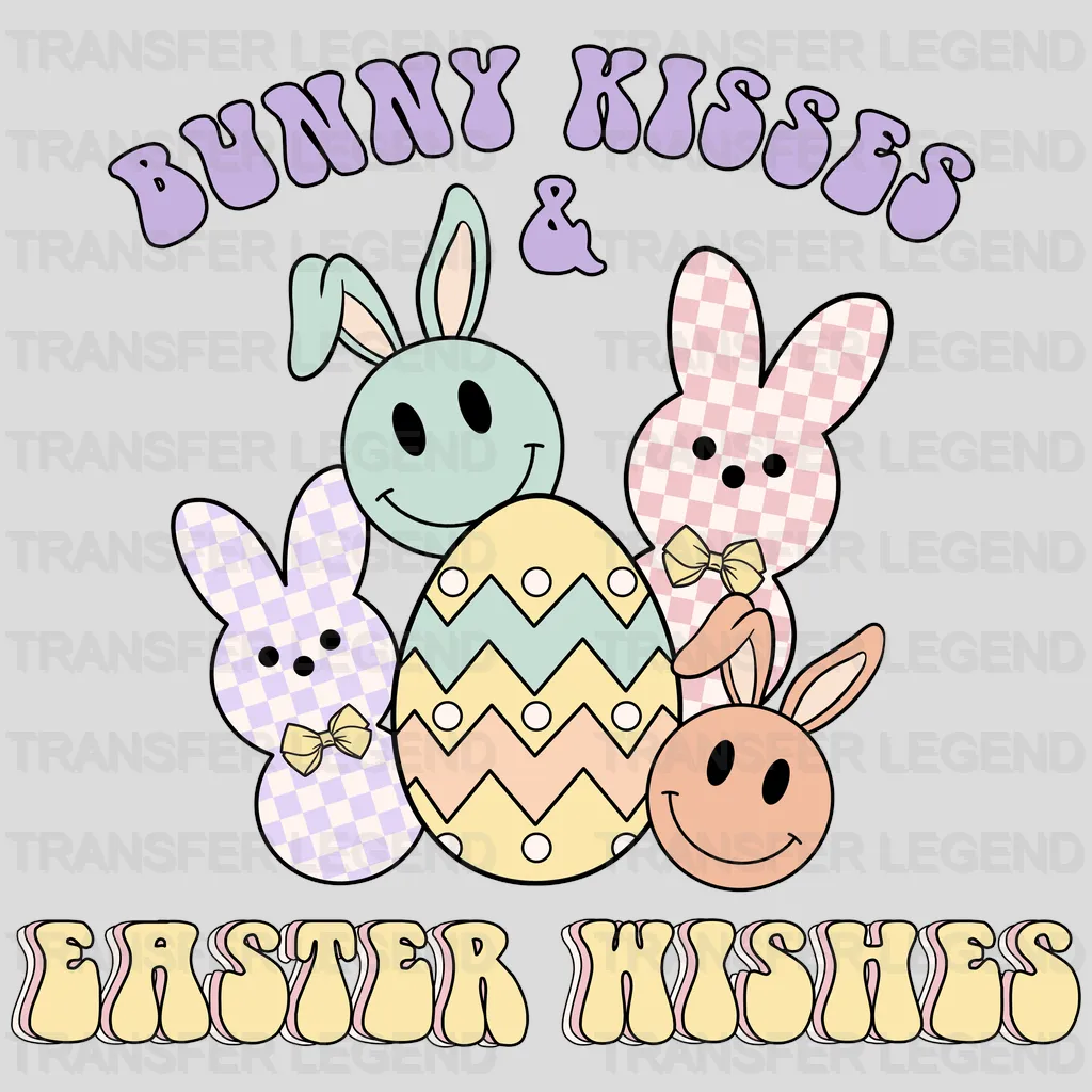 Bunny Kisses & Easter Wishes Easter Design - DTF heat transfer - transferlegend