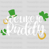 We Like To Puddy St. Patrick's Day Design - DTF heat transfer - transferlegend