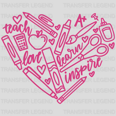 Teach, Love, Inspire Valentine's Day Design - DTF heat transfer - transferlegend