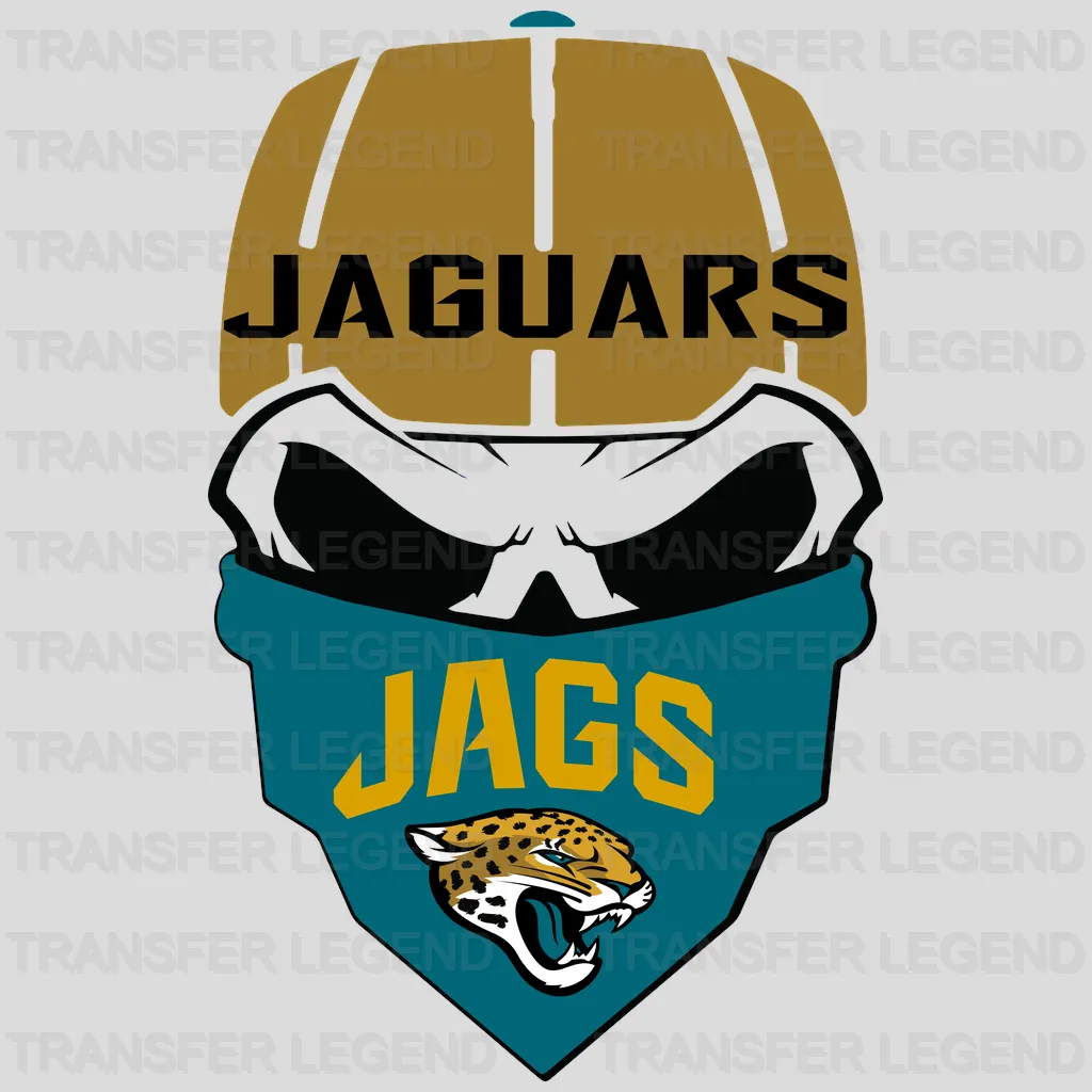 Jacksonville Jaguars Masked Fan Emblem NFL Design - DTF Heat Transfer