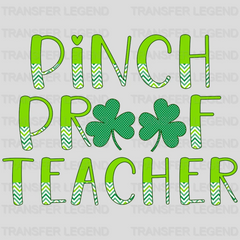 Pinch Proof Teacher St. Patrick's Day Design - DTF heat transfer - transferlegend