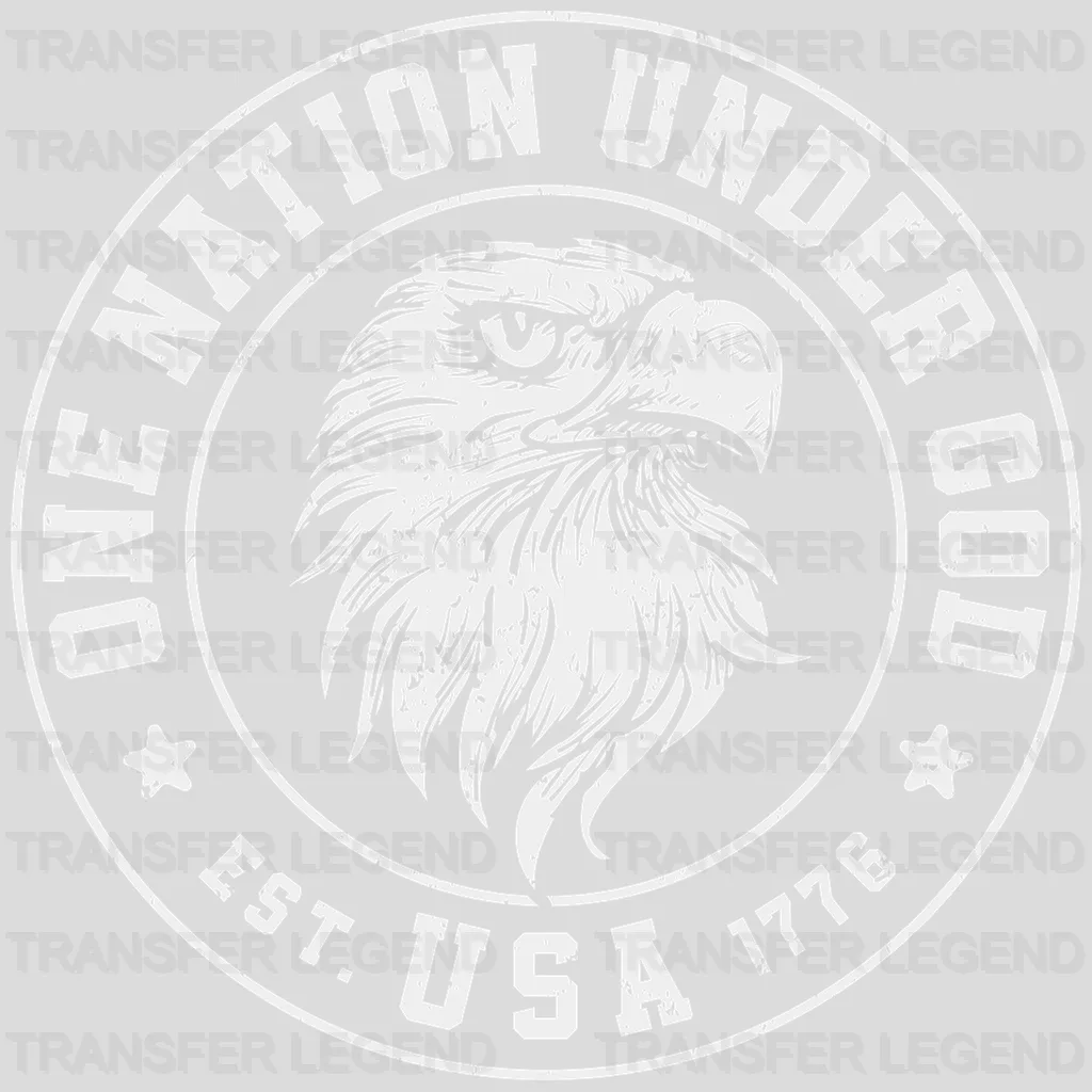 One Nation USA - Patriot Design DTF Heat Transfer - transferlegend