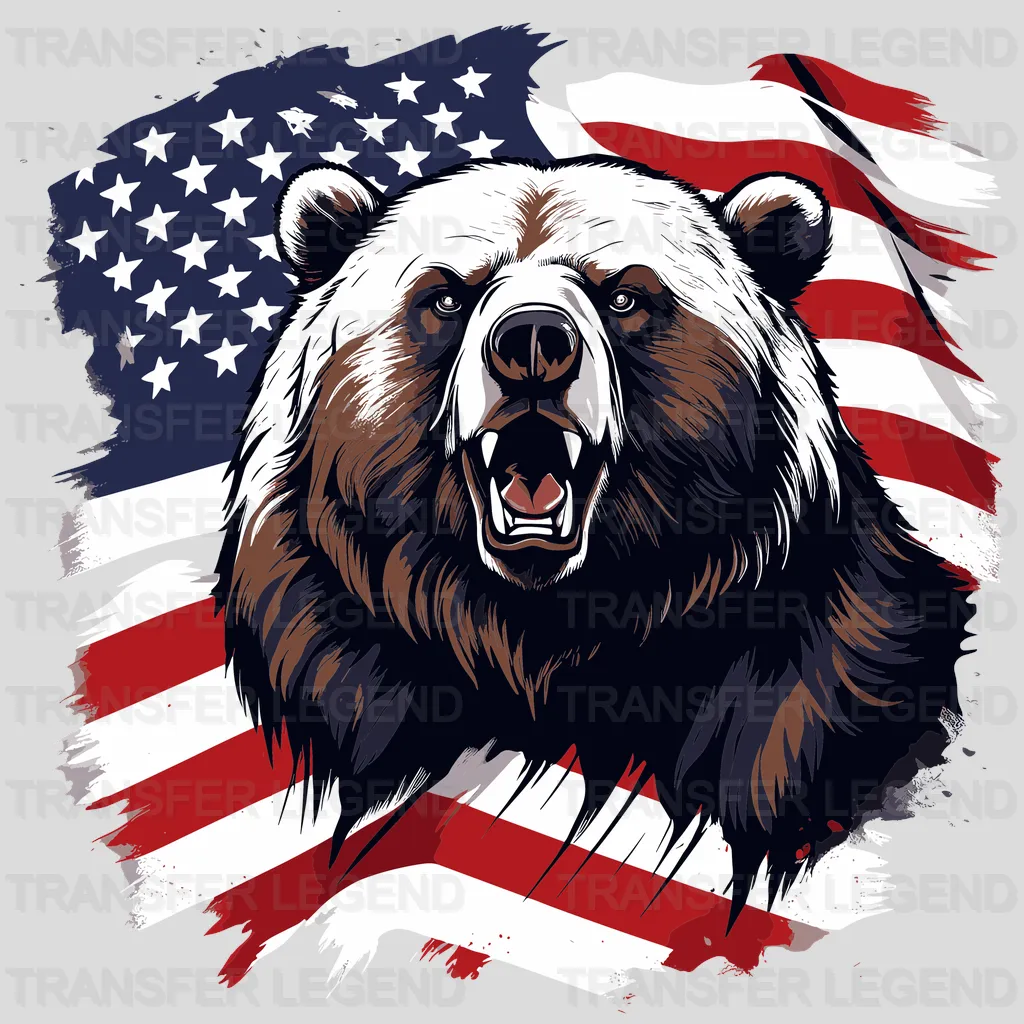 Bear Wild USA Design - DTF Heat Transfers - transferlegend