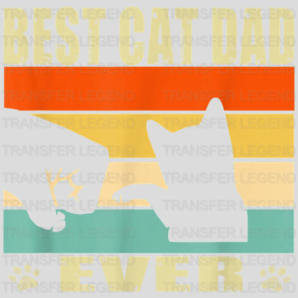 Best Cat Dad Ever Retro Design - DTF heat transfer - transferlegend