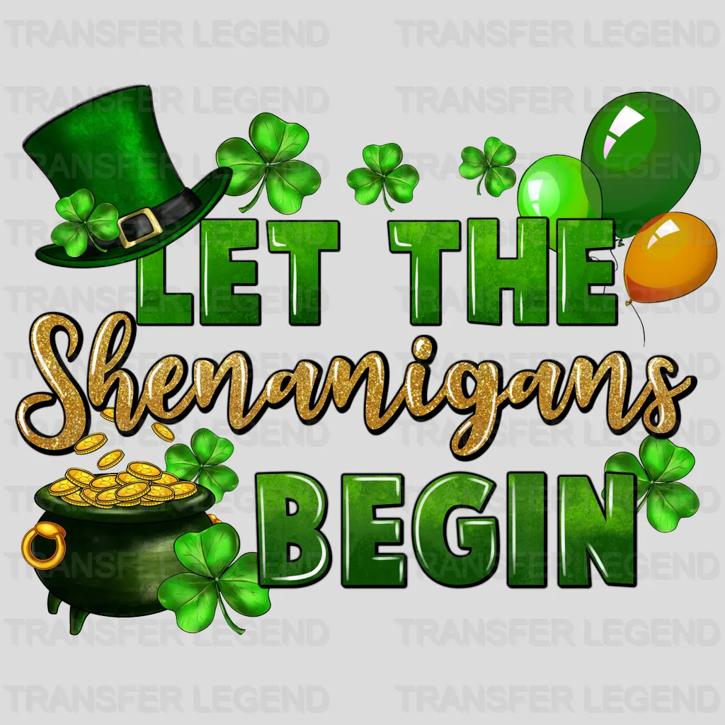 Let The Shenanigans Begin Rainbow St. Patrick's Day Design - DTF heat transfer - transferlegend