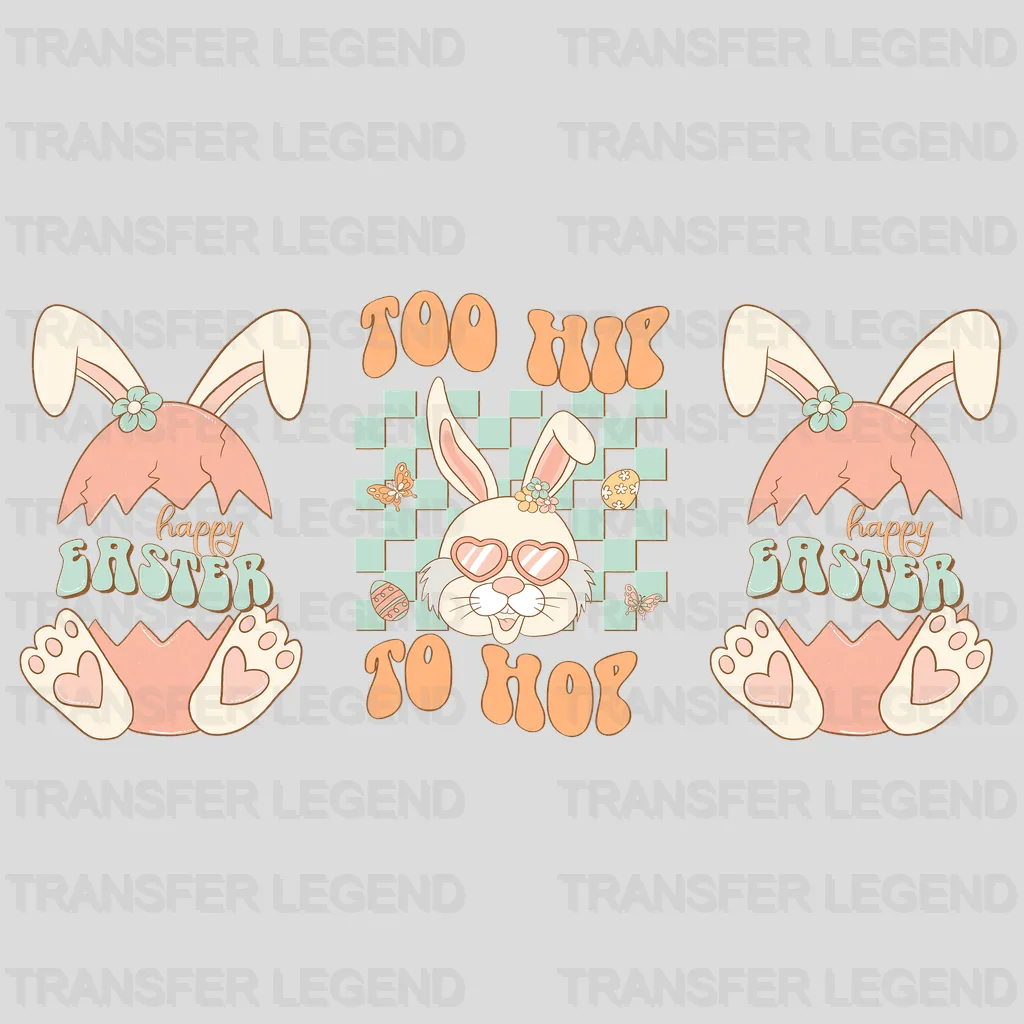 Too Hip To Hop Easter UV DTF Transfer Cup Wrap UV DTF Sticker - transferlegend