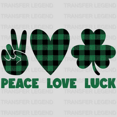 Peace Love Luck St. Patrick's Day Design - DTF heat transfer - transferlegend