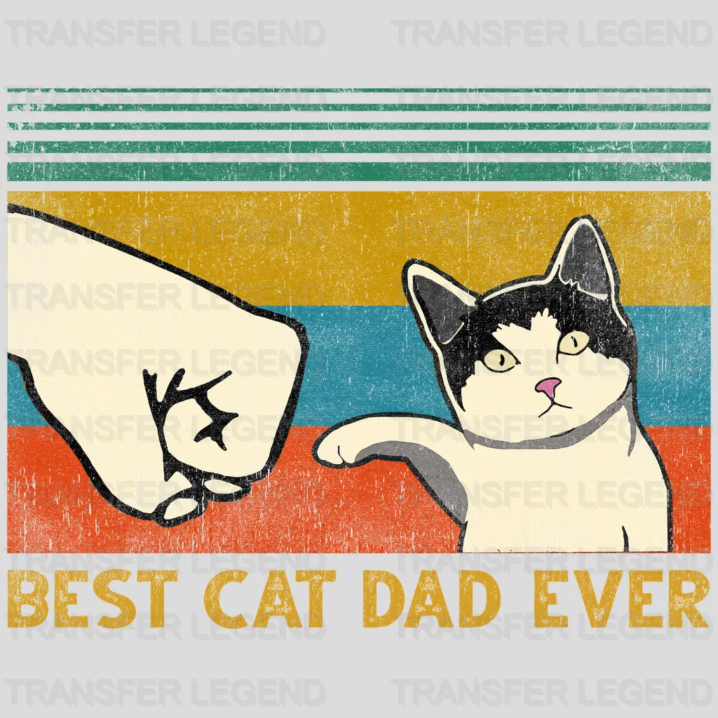 Best Cat Dad Ever Vintage Design - DTF heat transfer - transferlegend