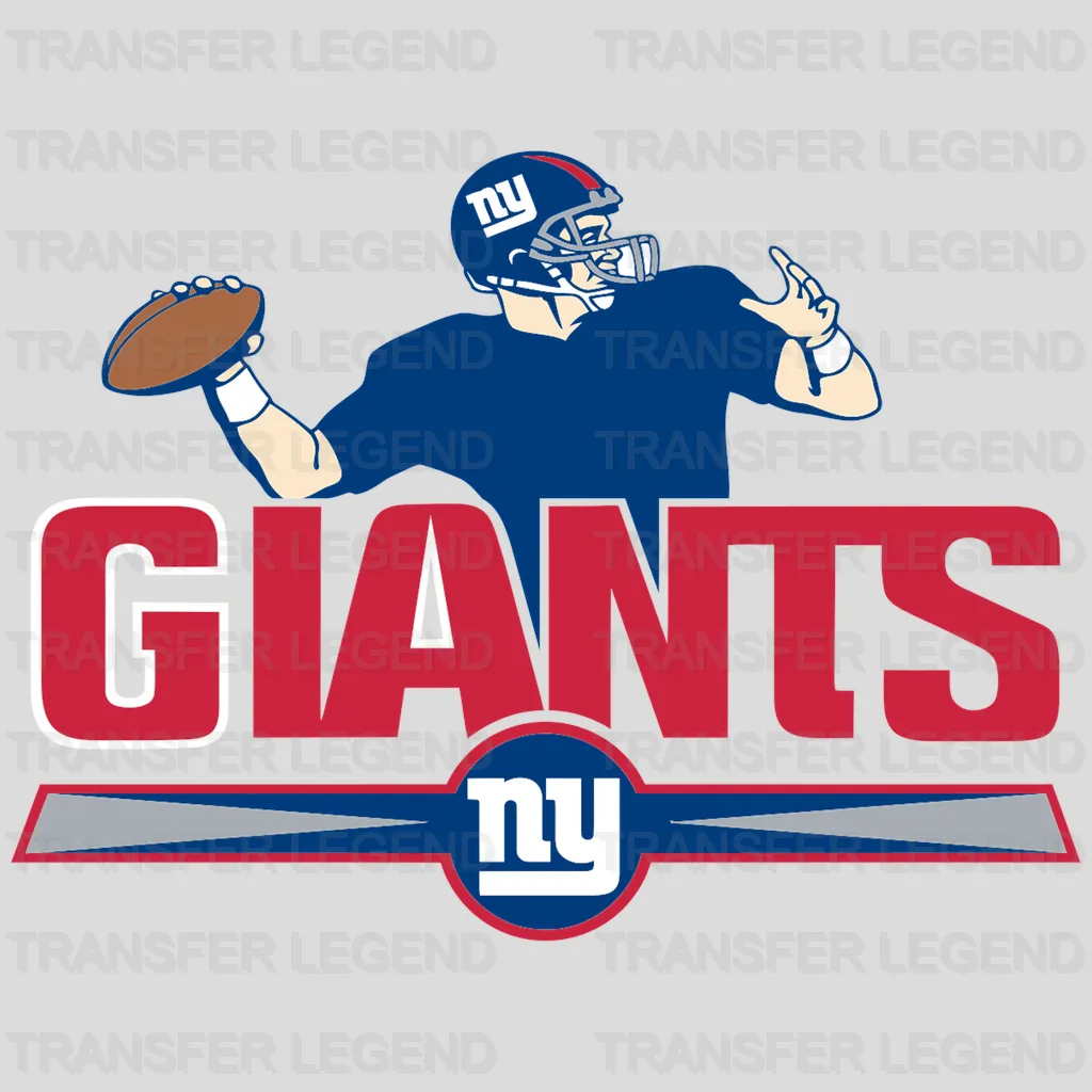 New York Giants diving player catch illustration, NFL design - DTF Heat Transfer