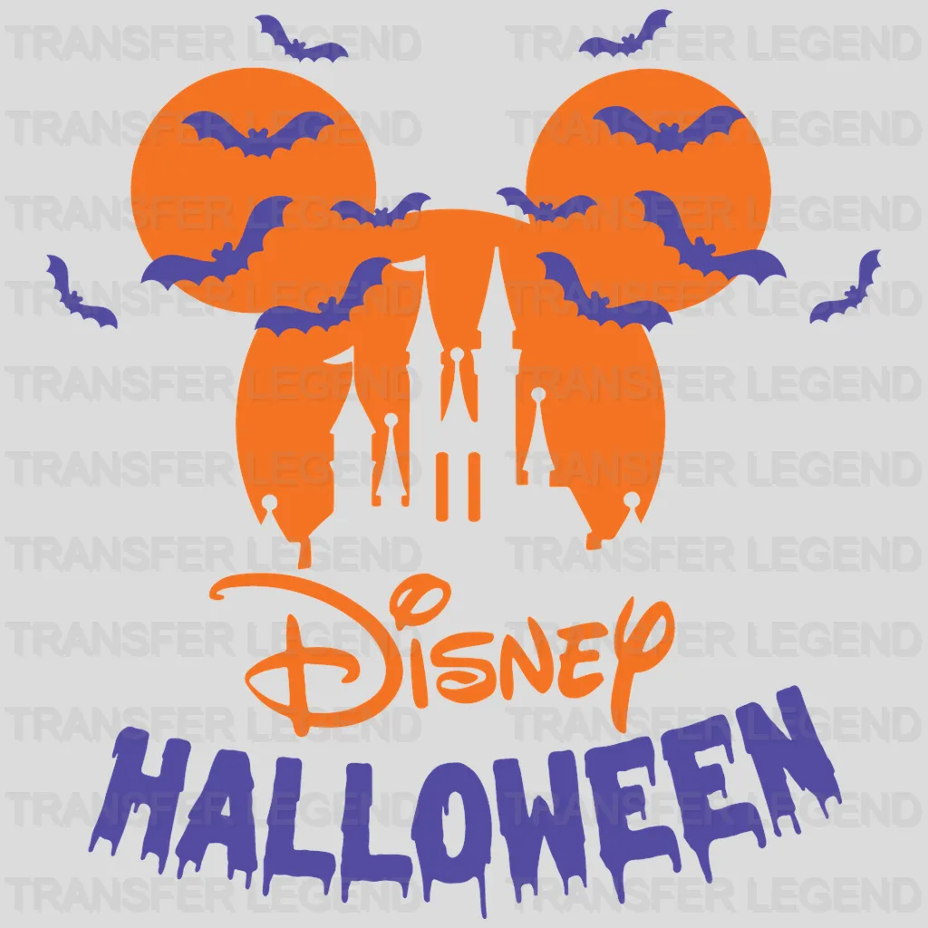 Halloween Mickey Head Castle Bat Design - DTF heat transfer - transferlegend