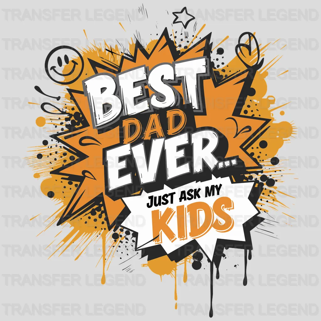 Just Ask My Kids Fathers Day Design - DTF Heat Transfers - transferlegend