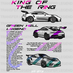 Porsche 911 GT3 King Of The Ring Cars Design - DTF Heat Transfer - transferlegend