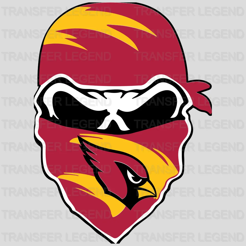Arizona Cardinals Bandit Mask Graphic NFL Design - DTF Heat Transfer
